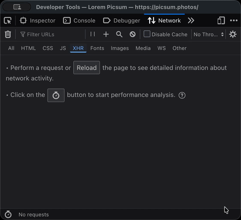 screen recording of running fetch from the browser dev tools console tab and the resulting network request in the network tab